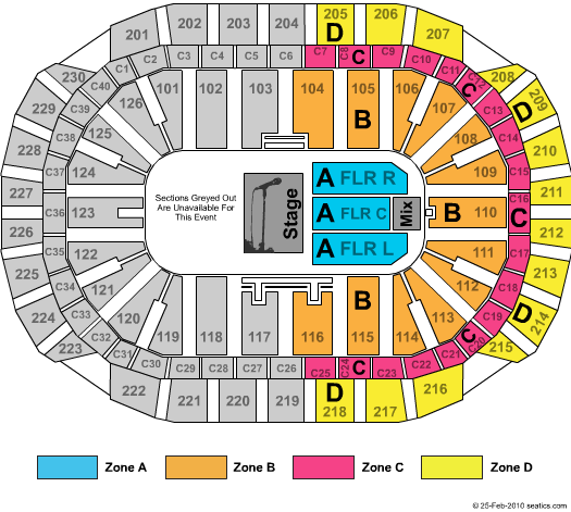 Xcel Energy Center Theatre Reserved Zone Seating Chart